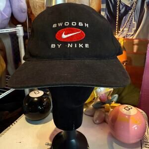 Vintage Y2K Nike Swoosh Black Snapback Hat